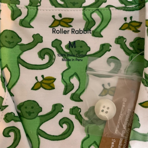 Roller Rabbit Green Monkey  Pajama Set Medium - Picture 8 of 8